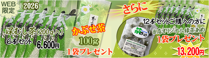 2026深むし茶+かぶせ茶100gプレゼント